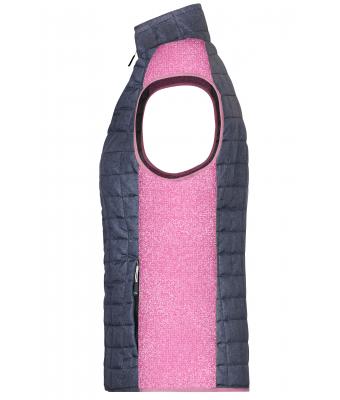 Femme Bodywarmer hybride tricoté femme Rose-vif/anthracite-mélange 10457