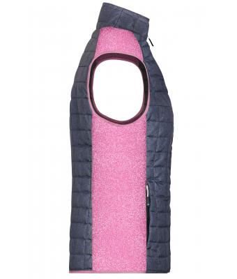 Femme Bodywarmer hybride tricoté femme Rose-vif/anthracite-mélange 10457