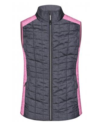 Femme Bodywarmer hybride tricoté femme Rose-vif/anthracite-mélange 10457