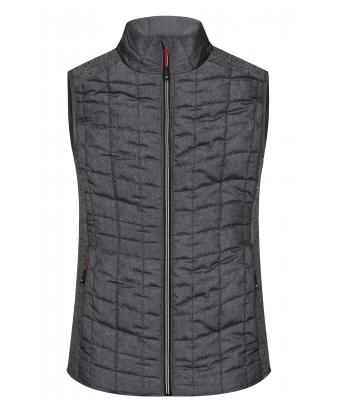 Damen Ladies' Knitted Hybrid Vest Grey-melange/anthracite-melange 10457