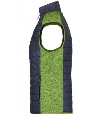 Damen Ladies' Knitted Hybrid Vest Kiwi-melange/anthracite-melange 10457
