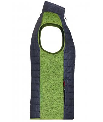 Damen Ladies' Knitted Hybrid Vest Kiwi-melange/anthracite-melange 10457