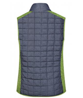 Damen Ladies' Knitted Hybrid Vest Kiwi-melange/anthracite-melange 10457