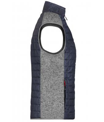Damen Ladies' Knitted Hybrid Vest Light-melange/anthracite-melange 10457