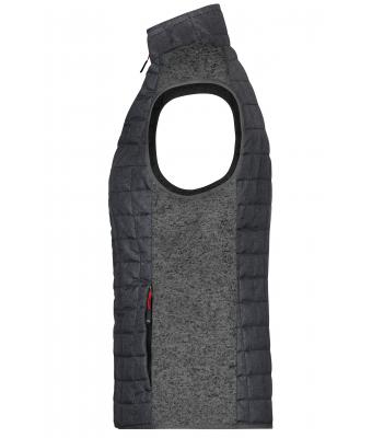 Dames Ladies' Knitted Hybrid Vest Grijs-melange/antraciet-melange 10457