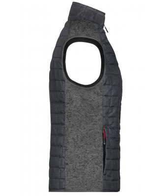 Dames Ladies' Knitted Hybrid Vest Grijs-melange/antraciet-melange 10457