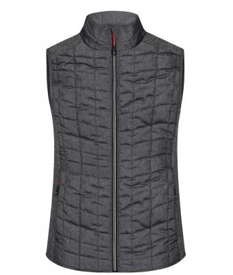 Dames Ladies' Knitted Hybrid Vest Grijs-melange/antraciet-melange 10457