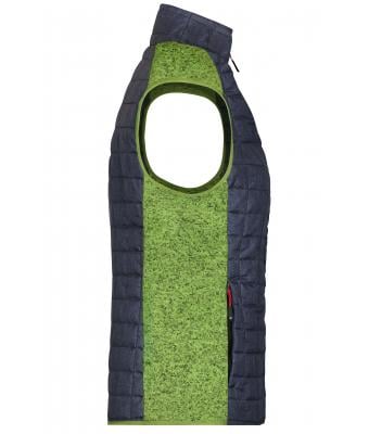 Dames Ladies' Knitted Hybrid Vest Kiwi-melange/antraciet-melange 10457