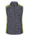 Dames Ladies' Knitted Hybrid Vest Kiwi-melange/antraciet-melange 10457