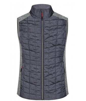 Dames Ladies' Knitted Hybrid Vest Licht melange/antraciet-melange 10457