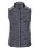 Dames Ladies' Knitted Hybrid Vest Licht melange/antraciet-melange 10457