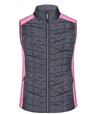 Dames Ladies' Knitted Hybrid Vest Roze/antraciet-melange 10457