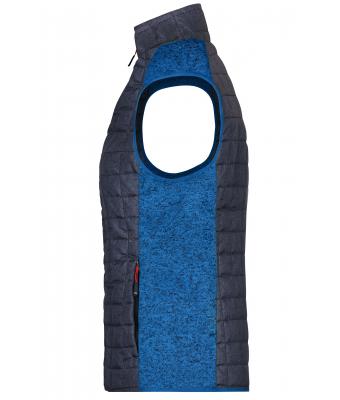 Dames Ladies' Knitted Hybrid Vest Royal-melange/antraciet-melange 10457