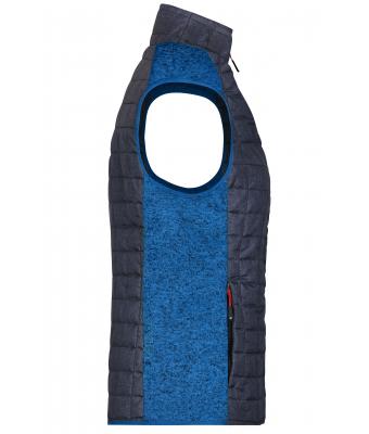 Dames Ladies' Knitted Hybrid Vest Royal-melange/antraciet-melange 10457