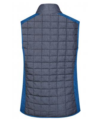 Dames Ladies' Knitted Hybrid Vest Royal-melange/antraciet-melange 10457