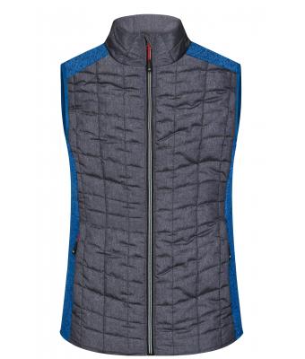 Dames Ladies' Knitted Hybrid Vest Royal-melange/antraciet-melange 10457