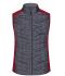 Dames Ladies' Knitted Hybrid Vest Rood-melange/antraciet-melange 10457
