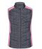 Dames Ladies' Knitted Hybrid Vest Roze/antraciet-melange 10457