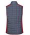 Dames Ladies' Knitted Hybrid Vest Rood-melange/antraciet-melange 10457