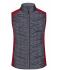 Damen Ladies' Knitted Hybrid Vest Red-melange/anthracite-melange 10457