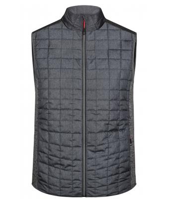 Herren Men's Knitted Hybrid Vest Grey-melange/anthracite-melange 10458