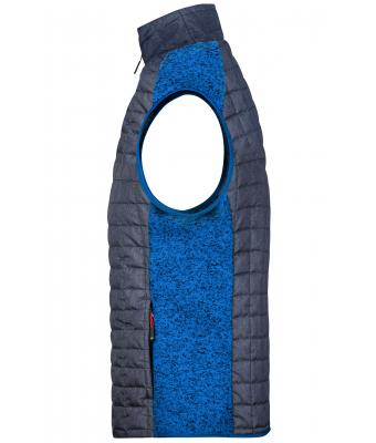 Herren Men's Knitted Hybrid Vest Royal-melange/anthracite-melange 10458