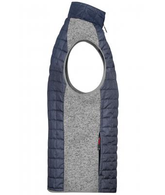 Heren Men's Knitted Hybrid Vest Licht melange/antraciet-melange 10458