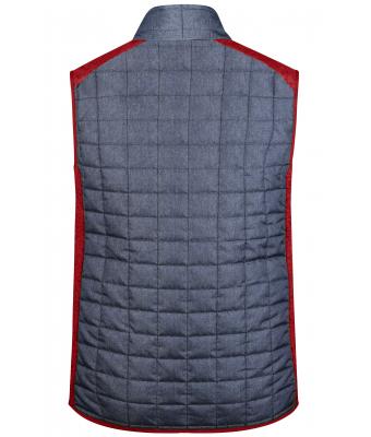 Herren Men's Knitted Hybrid Vest Red-melange/anthracite-melange 10458