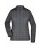 Damen Ladies' Knitted Hybrid Jacket Grey-melange/anthracite-melange 10459