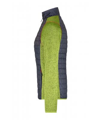 Damen Ladies' Knitted Hybrid Jacket Kiwi-melange/anthracite-melange 10459