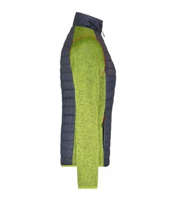Damen Ladies' Knitted Hybrid Jacket Kiwi-melange/anthracite-melange 10459