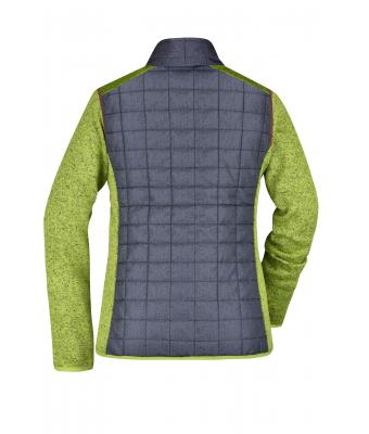 Damen Ladies' Knitted Hybrid Jacket Kiwi-melange/anthracite-melange 10459
