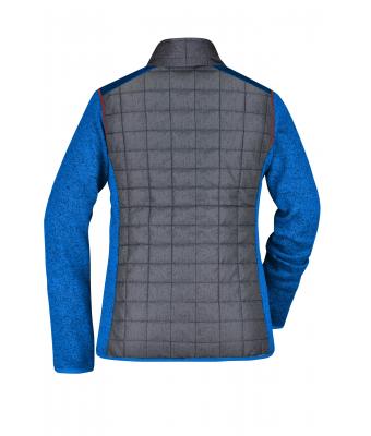 Damen Ladies' Knitted Hybrid Jacket Royal-melange/anthracite-melange 10459