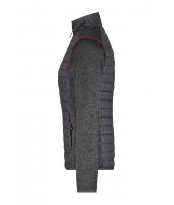 Dames Ladies' Knitted Hybrid Jacket Grijs-melange/antraciet-melange 10459