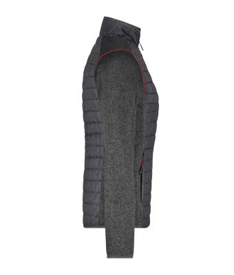 Dames Ladies' Knitted Hybrid Jacket Grijs-melange/antraciet-melange 10459