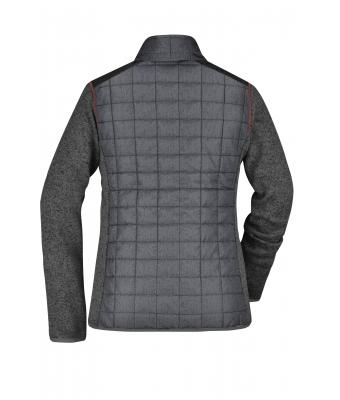 Dames Ladies' Knitted Hybrid Jacket Grijs-melange/antraciet-melange 10459