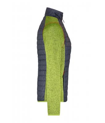 Dames Ladies' Knitted Hybrid Jacket Kiwi-melange/antraciet-melange 10459