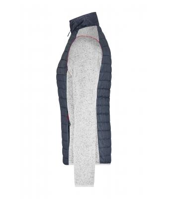 Dames Ladies' Knitted Hybrid Jacket Licht melange/antraciet-melange 10459