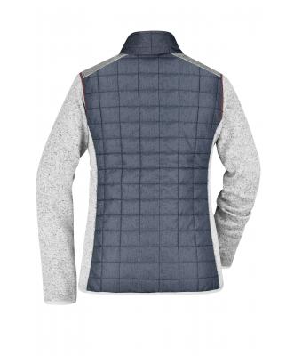 Dames Ladies' Knitted Hybrid Jacket Licht melange/antraciet-melange 10459