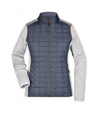 Dames Ladies' Knitted Hybrid Jacket Licht melange/antraciet-melange 10459