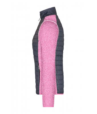 Dames Ladies' Knitted Hybrid Jacket Roze/antraciet-melange 10459