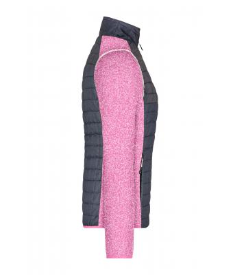 Dames Ladies' Knitted Hybrid Jacket Roze/antraciet-melange 10459