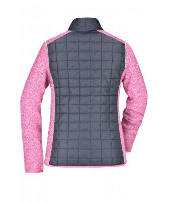 Dames Ladies' Knitted Hybrid Jacket Roze/antraciet-melange 10459