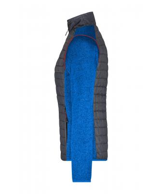 Dames Ladies' Knitted Hybrid Jacket Royal-melange/antraciet-melange 10459