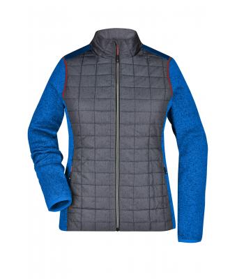 Dames Ladies' Knitted Hybrid Jacket Royal-melange/antraciet-melange 10459