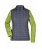 Dames Ladies' Knitted Hybrid Jacket Kiwi-melange/antraciet-melange 10459