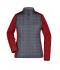 Damen Ladies' Knitted Hybrid Jacket Red-melange/anthracite-melange 10459