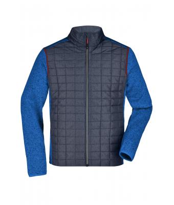 Men Men's Knitted Hybrid Jacket Royal-melange/anthracite-melange 10460