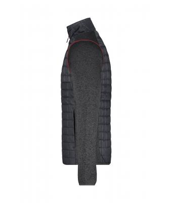 Heren Men's Knitted Hybrid Jacket Grijs-melange/antraciet-melange 10460