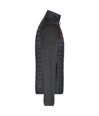 Heren Men's Knitted Hybrid Jacket Grijs-melange/antraciet-melange 10460